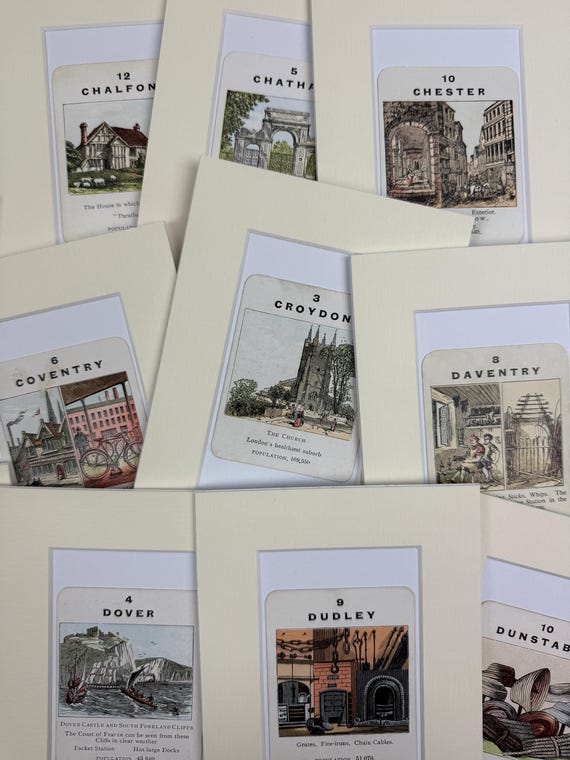 Original Vintage Counties of England Card in Mount - Cities & Towns C-D