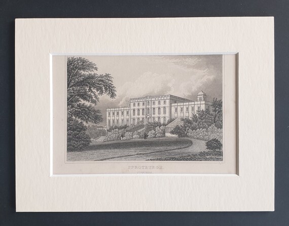 Sprotburgh, Yorkshire - Original c1842 engraving in mount