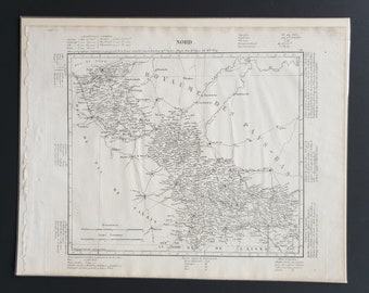 Nord - Original 1854 French department map