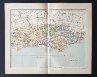 Sussex - Original 1895 County map