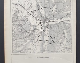 Lincoln - Original 1885 Zincograph map