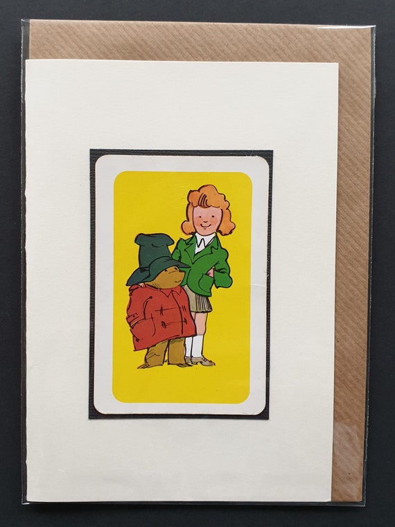 Paddington and Judy Brown - Original vintage Paddington Bear card