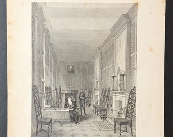 Kensington Palace - Original Antique 1841 Engraving