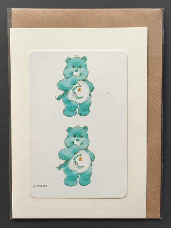 Bedtime Bear - Original vintage Care Bear 'How Many Bears' cards