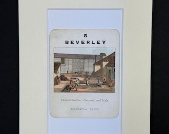 Beverley - Original Vintage Counties of England Card in Mount
