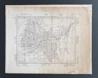 Ain - Original 1854 French department map