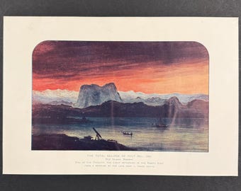 The Total Eclipse of 28th July, 1851 (Bue Island, Norway) - Original 1903 Antique Print