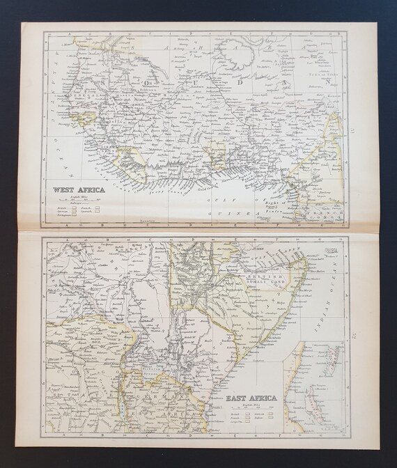 East and West Africa - Original 1898 map