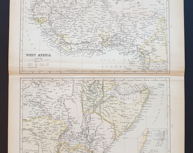 East and West Africa - Original 1898 map