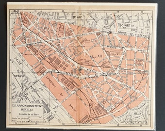 12th Arrondissement, Reuilly - Original 1909 Paris map