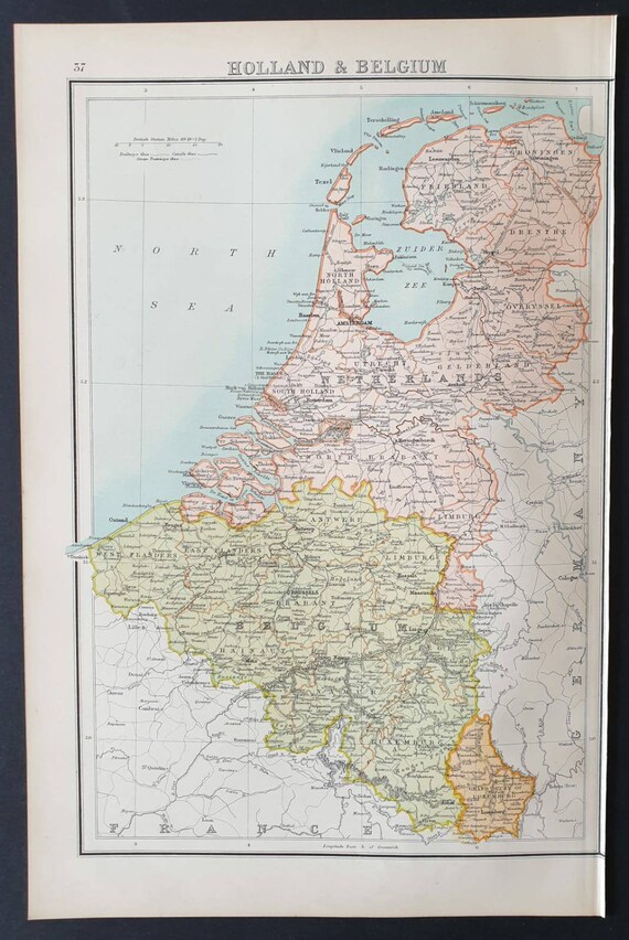 Original 1899 map - Holland and Belgium