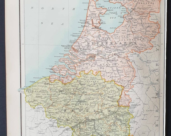 Original 1899 map - Holland and Belgium
