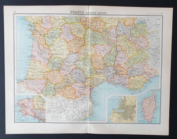 Original 1899 map - France (Southern Section)