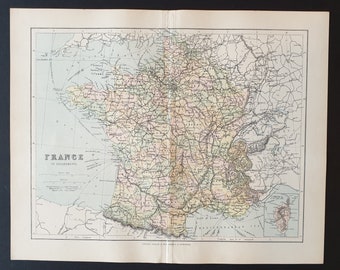 France - Original 1902 map