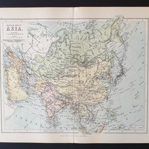 Political map of Asia  - Original 1902 map