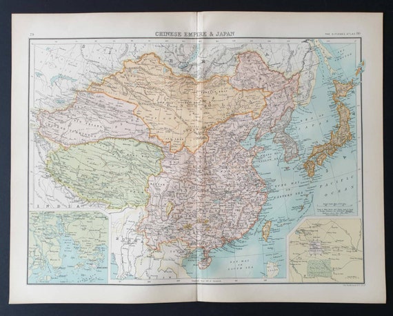 Original 1899 map - Chinese Empire and Japan