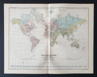 The River Systems of the World - Original 1877 map