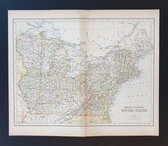 North Eastern United States - Original 1898 map