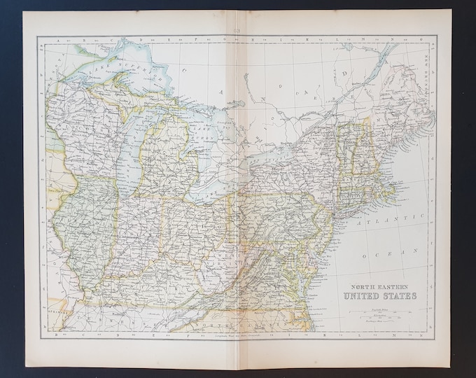 North Eastern United States - Original 1898 map