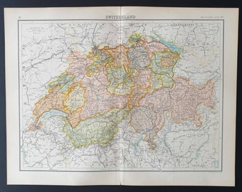 Switzerland - Original 1899 map