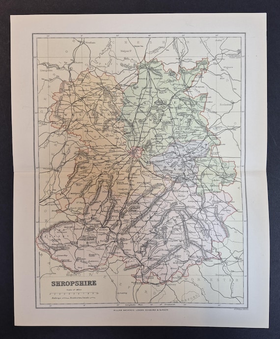 Shropshire - Original 1895 County Map