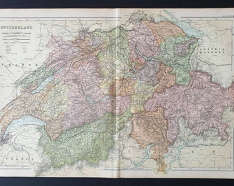 Switzerland - Original 1908 map