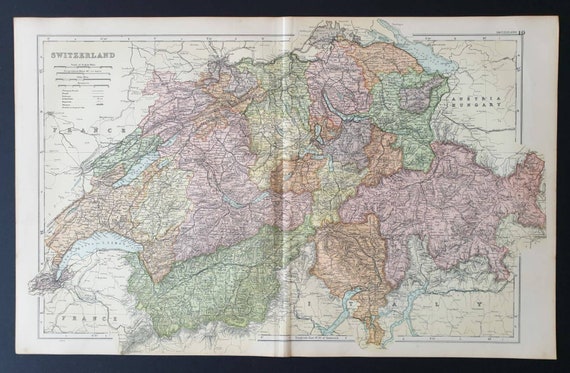 Original 1908 map - Switzerland