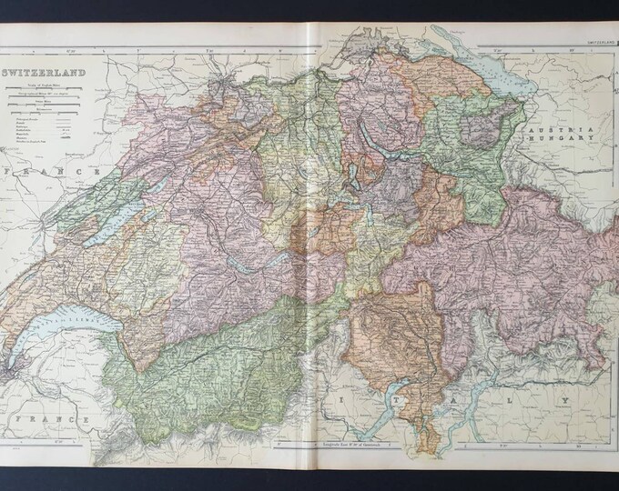Original 1908 map - Switzerland