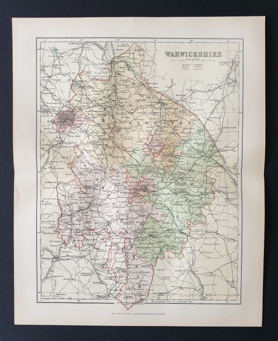 Warwickshire - Original 1895 County map