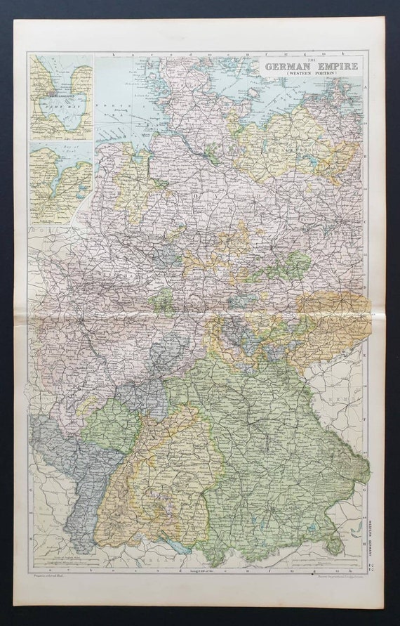 Original 1908 map - German Empire (Western Section)