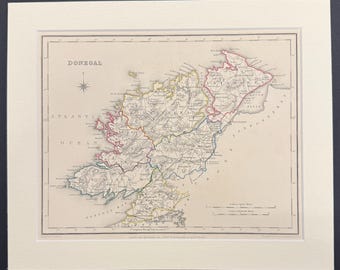 Donegal - Original 1850 Hand Coloured Map