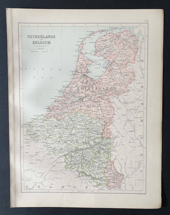 Original 1903 map - Netherlands and Belgium