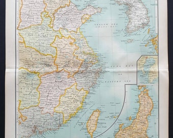 Eastern China and Central Japan - Original 1899 map