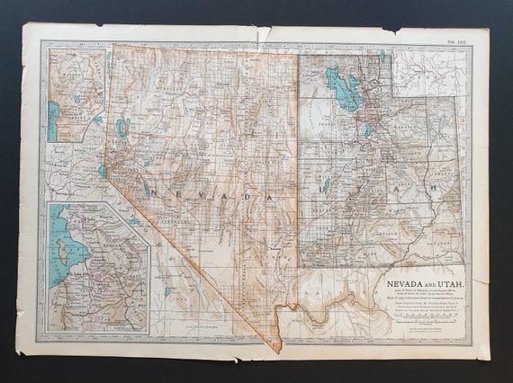 Nevada and Utah - Original 1902 map