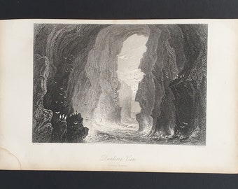 Dunkerry Cave, County Antrim - Original 1842 Ireland print