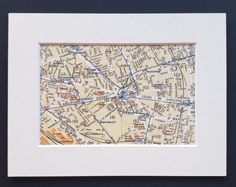 Ile de la Cite - Original 1949 Paris map in mount