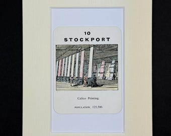 Stockport - Original Vintage Counties of England Card in Mount