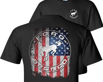 Ford Bronco USA Flag T-Shirt American Flag Graphic Design S-5X