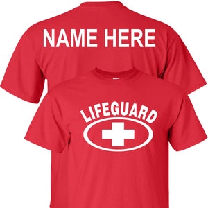 Custom Life Guard T-Shirt, Lifeguarding White Cross, Personalized S-5X