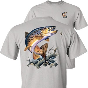 Brown Trout Fish T-shirt Design Vector Download