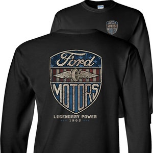 Vintage Ford Motors Long Sleeve Shirt Legendary Power 1903
