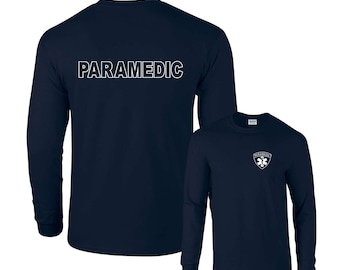 Paramedic Emergency Medical Services White Logo F&B Long Sleeve T-Shirt