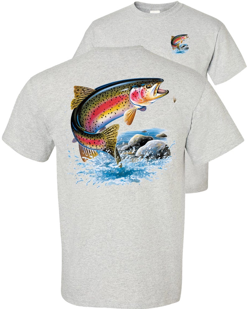 Trout Fishing T-Shirt Rainbow Trout Fly Fishing Adult Youth | Etsy