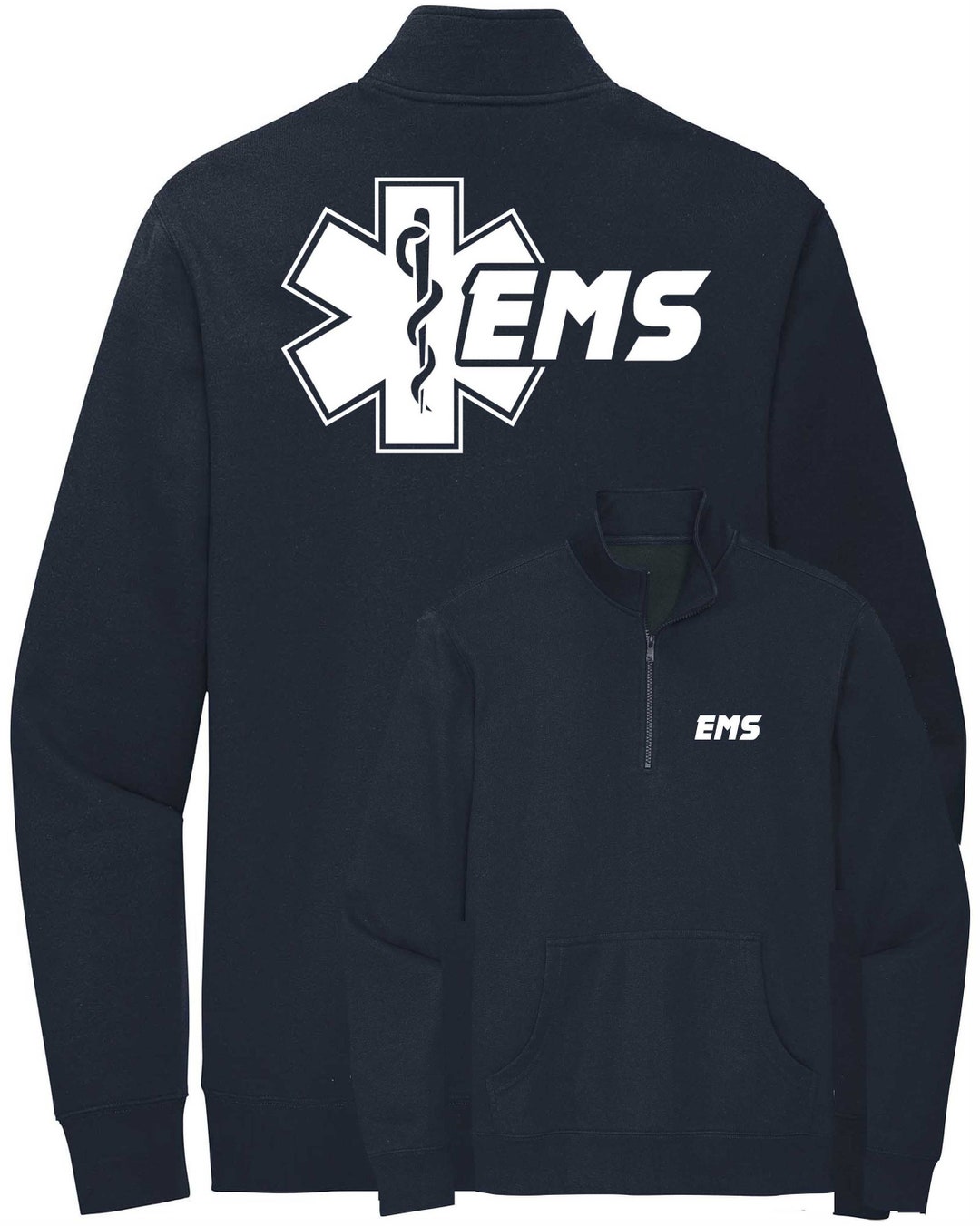 EMS Quarter Zip Sweatshirt, Emergency Medical Services 1/4 Zip Pullover