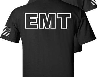 EMT T-Shirt, Emergency Medical Technician, American Flag BAF
