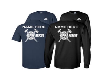 Custom Maltese Cross Fire Rescue T-Shirt or Long Sleeve