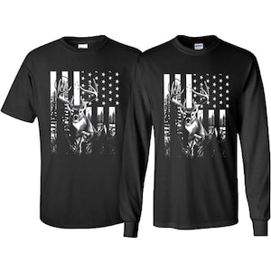 Kids Hunting American Flag Buck T-Shirt or Long Sleeve