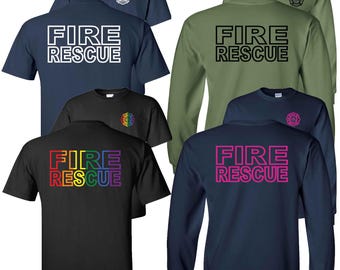Fire Rescue T-Shirt  or Long Sleeve