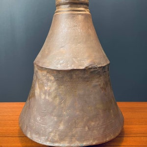 Antique Farmhouse Copper & Brass Pitcher Table Lamp, c.1910s image 7