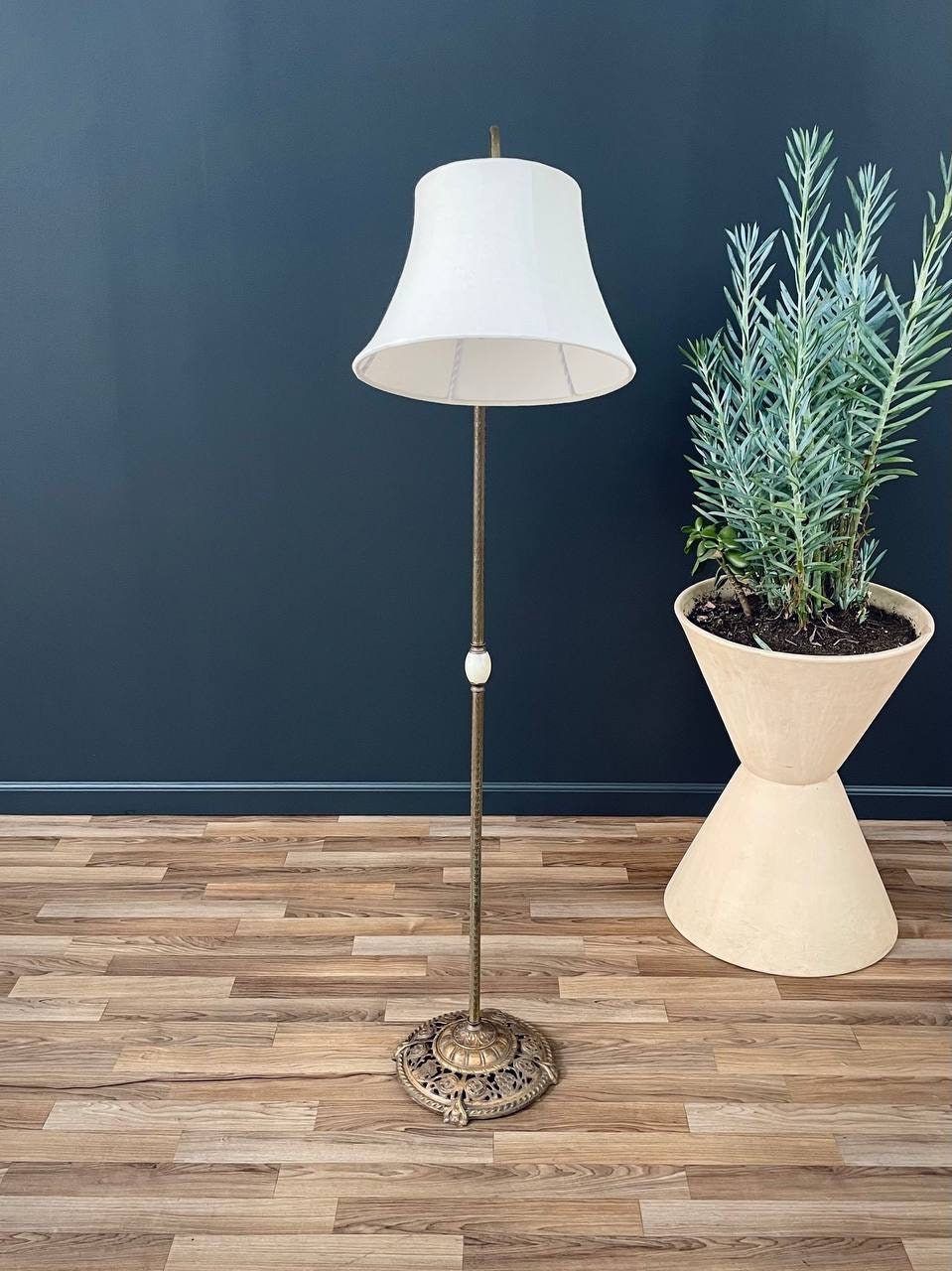 Antique Iron Floor Lamp With Original Shade, C.1930's - Etsy, image size:959x1280